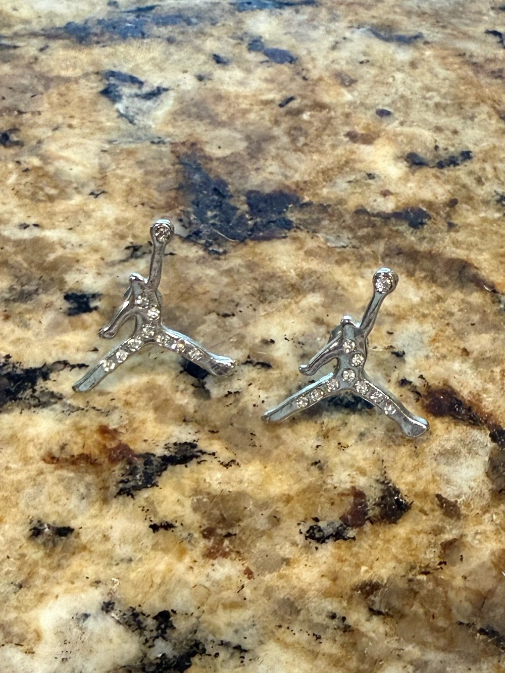 Silver Jumpman Stud Earrings - Women Jewelry